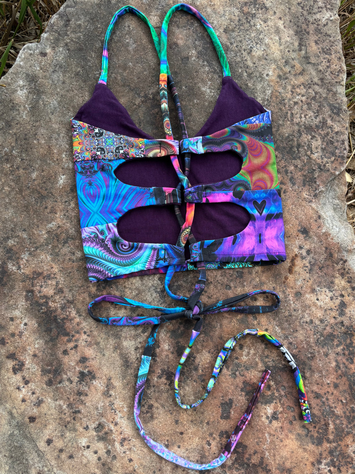 patchwork tie-back top // small-medium