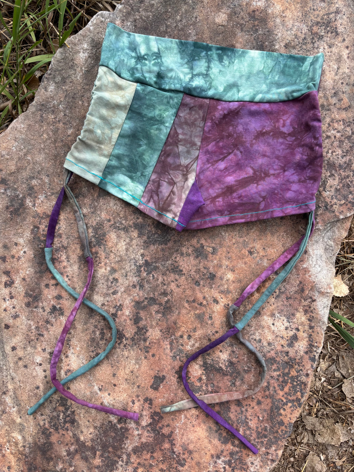 patchwork cinch shorties // small
