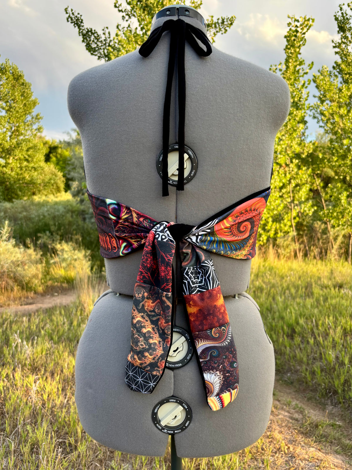 patchwork keyhole halter top // large
