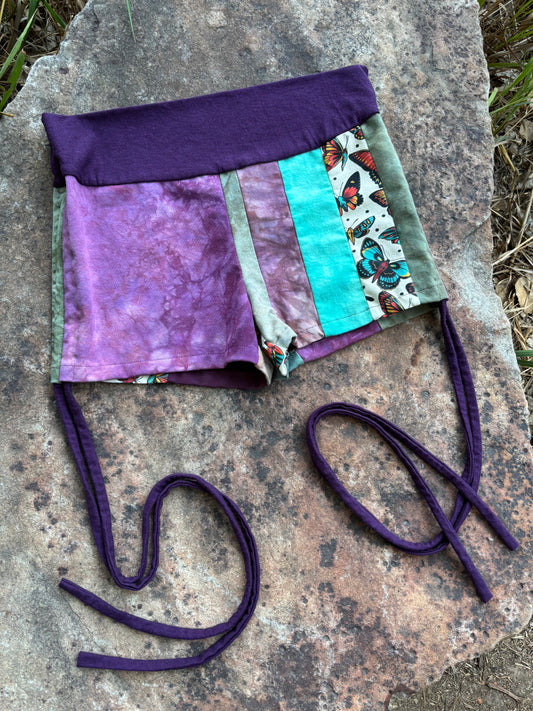 patchwork cinch shorties // large