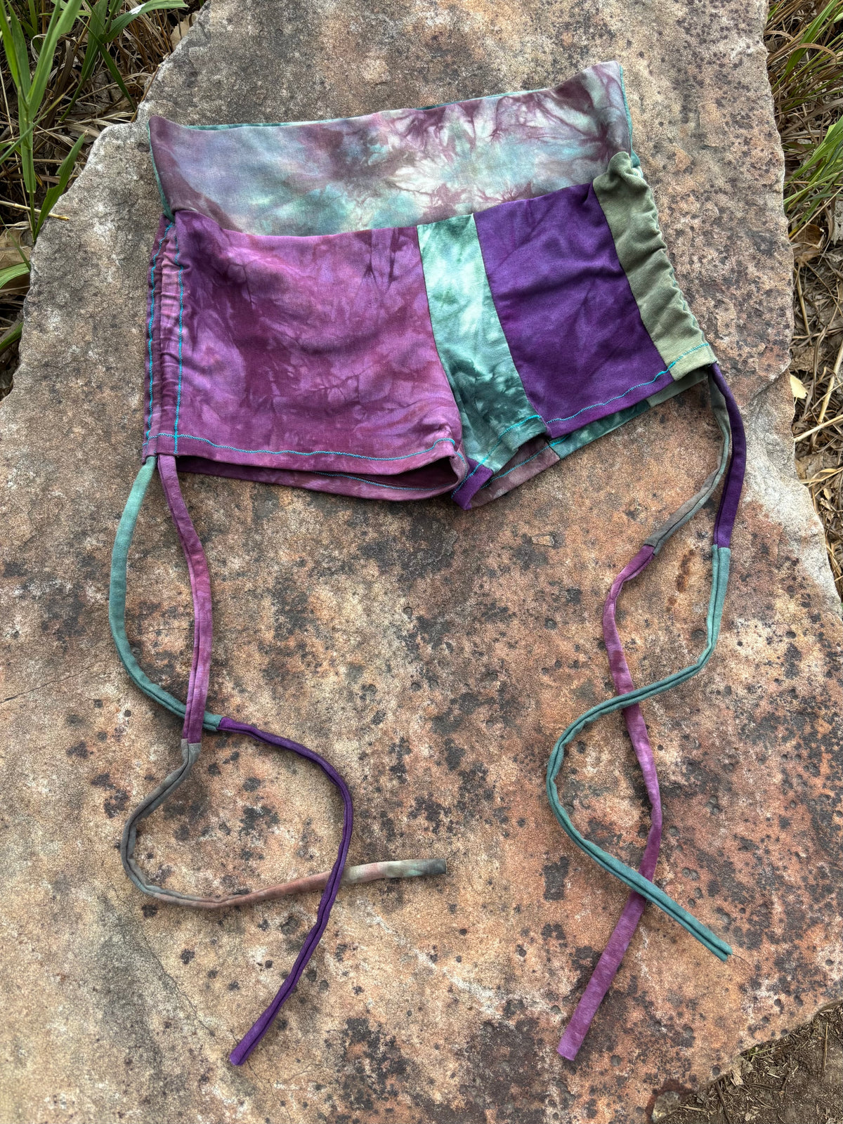 patchwork cinch shorties // small