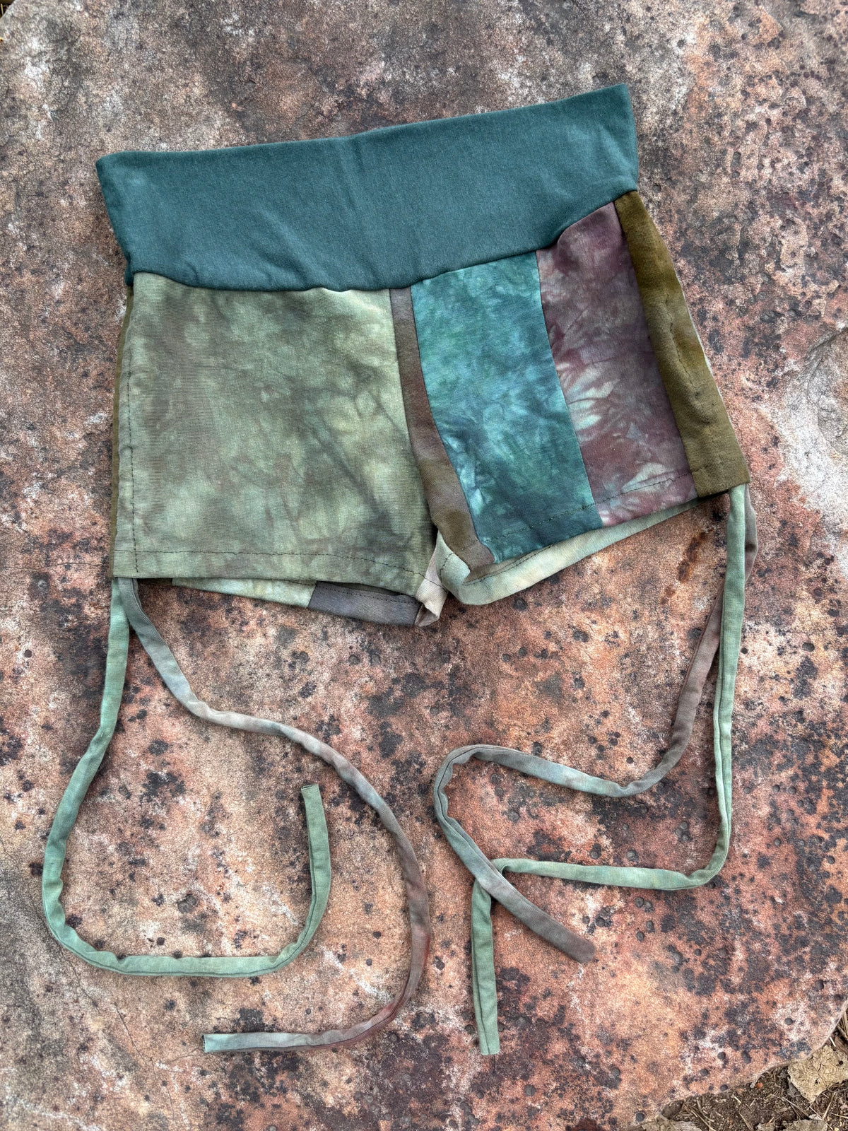 patchwork cinch shorties // extra small