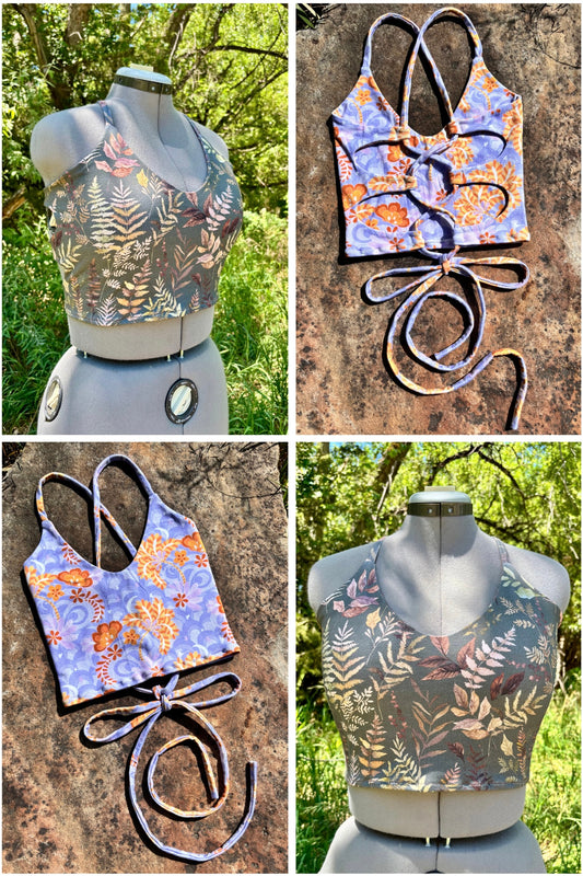 mto // tie-back top // prints
