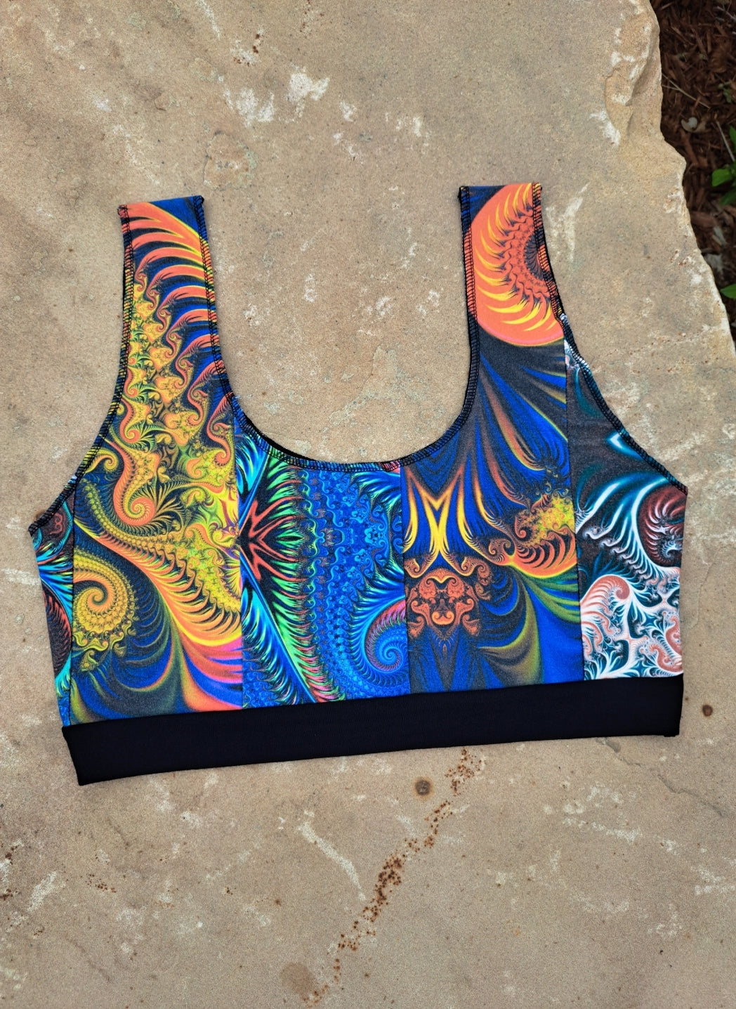 Rainbow patchwork crop // large 🌈