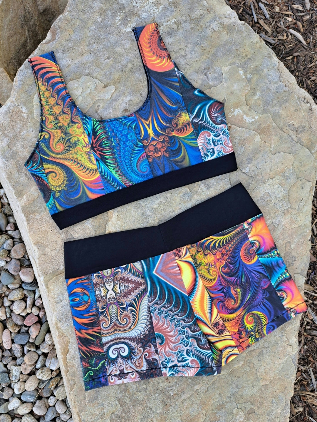 Rainbow patchwork crop // large 🌈