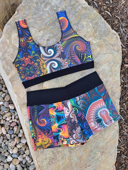 Rainbow patchwork crop // large 🌈