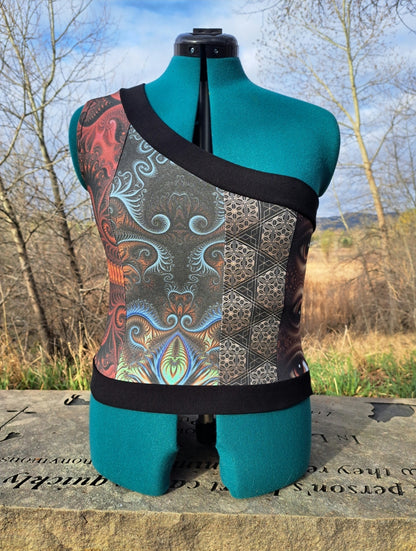 One shoulder crop // medium-large