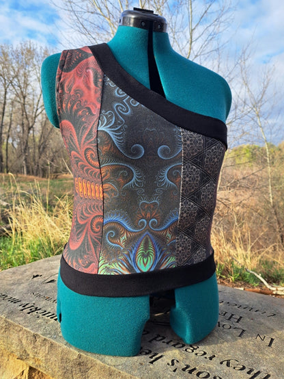 One shoulder crop // medium-large